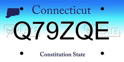 Q79ZQE Connecticut License Plate