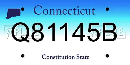 Q81145B Connecticut License Plate