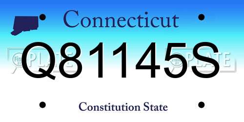 Q81145S Connecticut License Plate
