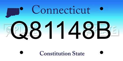 Q81148B Connecticut License Plate