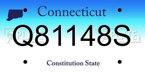 Q81148S Connecticut License Plate