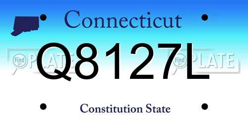 Q8127L Connecticut License Plate