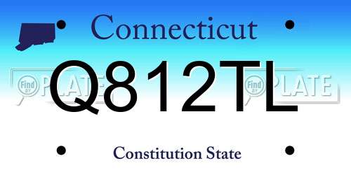 Q812TL Connecticut License Plate