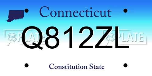 Q812ZL Connecticut License Plate
