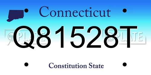 Q81528T Connecticut License Plate