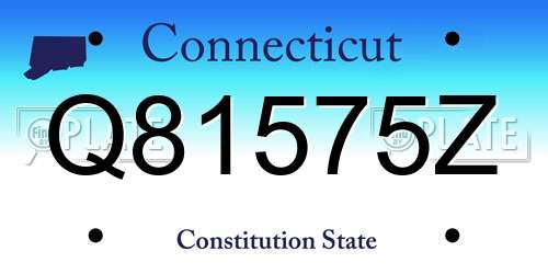 Q81575Z Connecticut License Plate