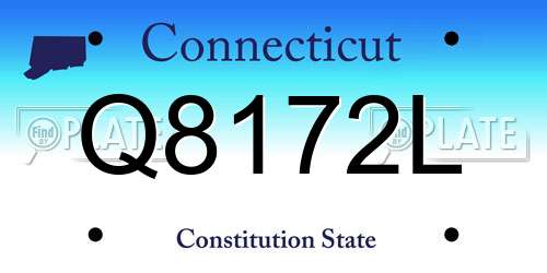 Q8172L Connecticut License Plate