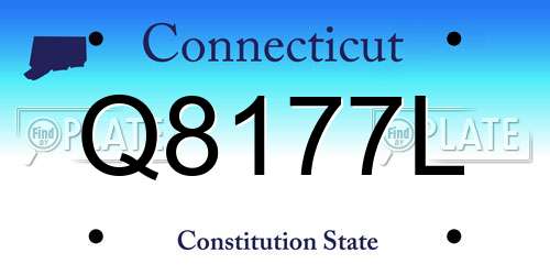 Q8177L Connecticut License Plate