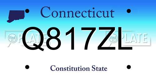 Q817ZL Connecticut License Plate
