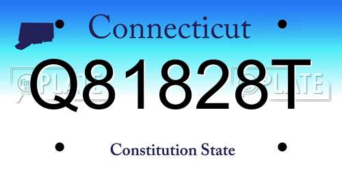 Q81828T Connecticut License Plate