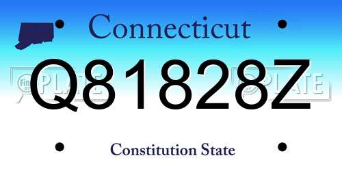 Q81828Z Connecticut License Plate