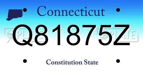 Q81875Z Connecticut License Plate