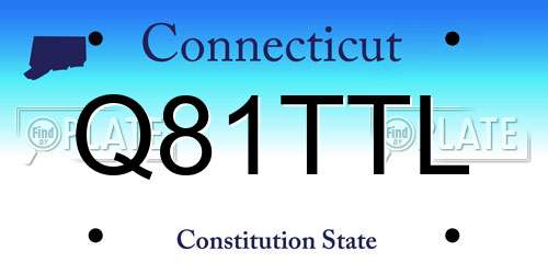 Q81TTL Connecticut License Plate