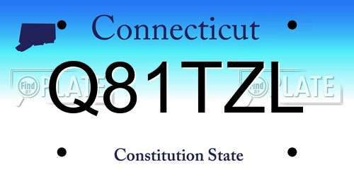 Q81TZL Connecticut License Plate