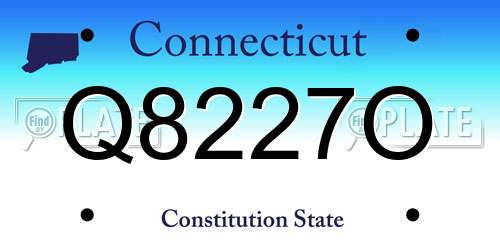 Q8227O Connecticut License Plate