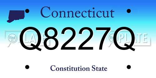 Q8227Q Connecticut License Plate