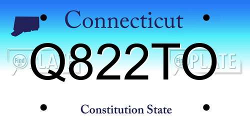 Q822TO Connecticut License Plate