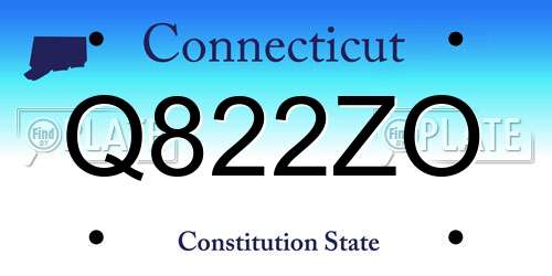 Q822ZO Connecticut License Plate