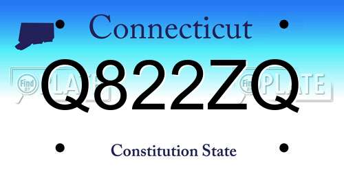 Q822ZQ Connecticut License Plate