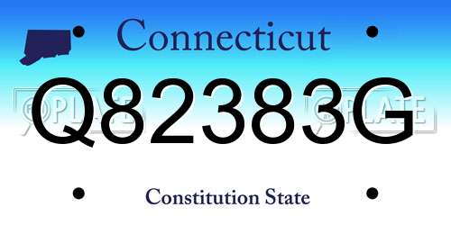 Q82383G Connecticut License Plate