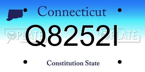 Q8252I Connecticut License Plate