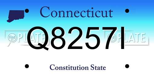 Q8257I Connecticut License Plate