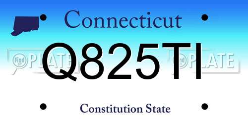 Q825TI Connecticut License Plate