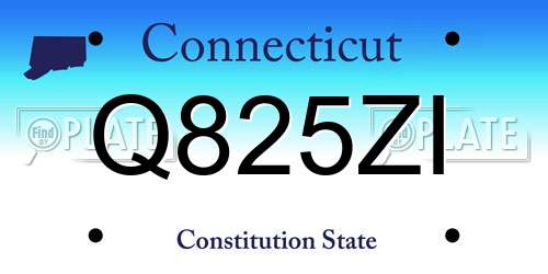 Q825ZI Connecticut License Plate
