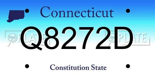 Q8272D Connecticut License Plate