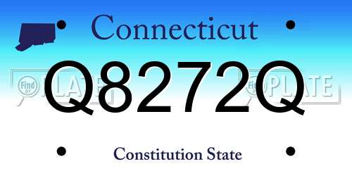 Q8272Q Connecticut License Plate