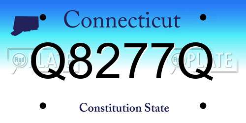Q8277Q Connecticut License Plate