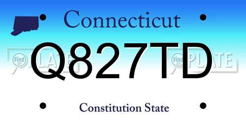 Q827TD Connecticut License Plate