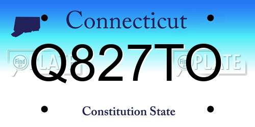 Q827TO Connecticut License Plate
