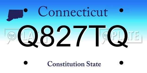 Q827TQ Connecticut License Plate