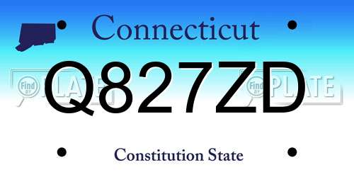 Q827ZD Connecticut License Plate