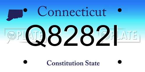 Q8282I Connecticut License Plate