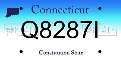 Q8287I Connecticut License Plate