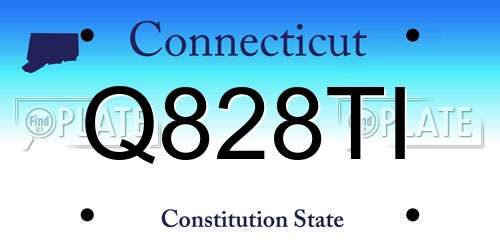 Q828TI Connecticut License Plate