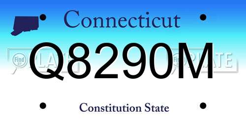 Q8290M Connecticut License Plate