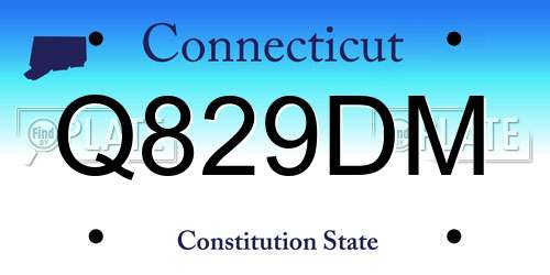 Q829DM Connecticut License Plate