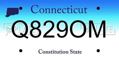 Q829OM Connecticut License Plate