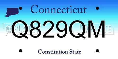 Q829QM Connecticut License Plate