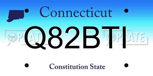 Q82BTI Connecticut License Plate