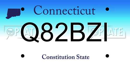 Q82BZI Connecticut License Plate