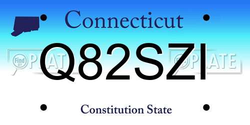 Q82SZI Connecticut License Plate