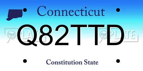 Q82TTD Connecticut License Plate