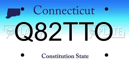Q82TTO Connecticut License Plate