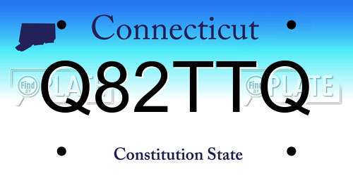 Q82TTQ Connecticut License Plate