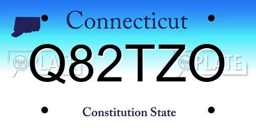 Q82TZO Connecticut License Plate