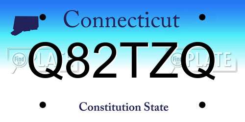 Q82TZQ Connecticut License Plate